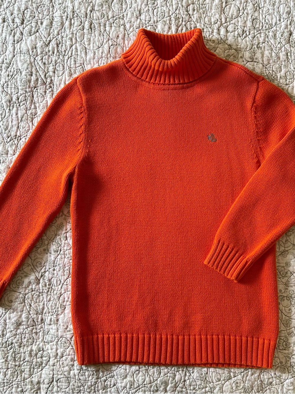 Lauren Ralph Lauren True Vintage 90s “Safety Orange” Turtleneck Sweater Classic